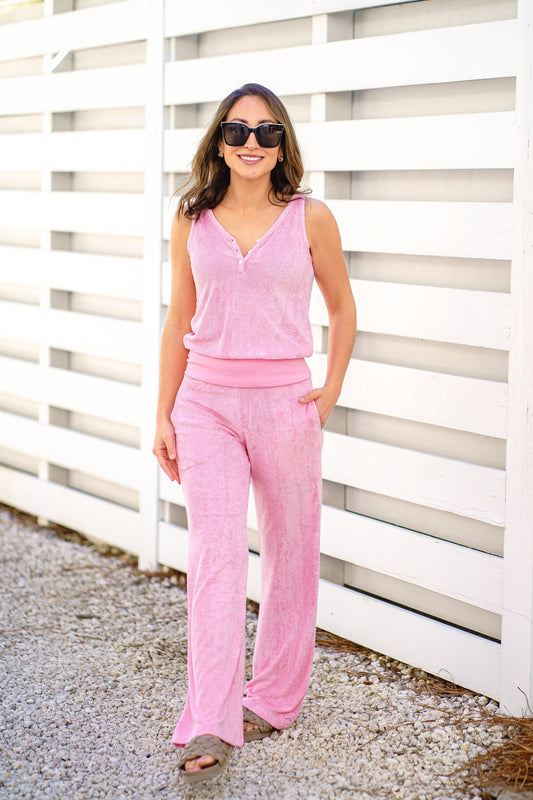 Pink Bamboo Terry Lounge Set