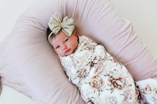Champagne | Skinny Mini Nylon Ruffled Baby Headband