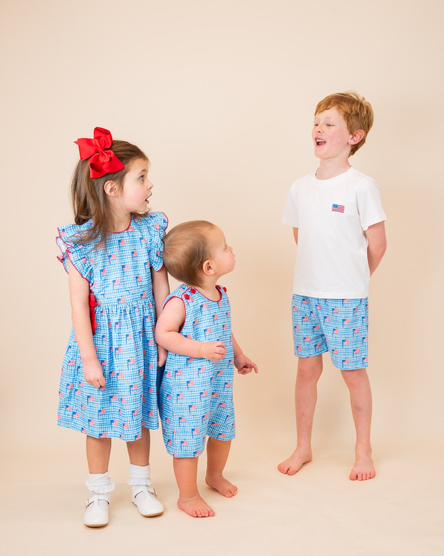 American Flag Gingham Print Jumper- FINAL SALE
