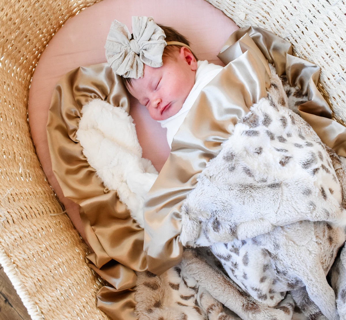 Champagne | Skinny Mini Nylon Ruffled Baby Headband
