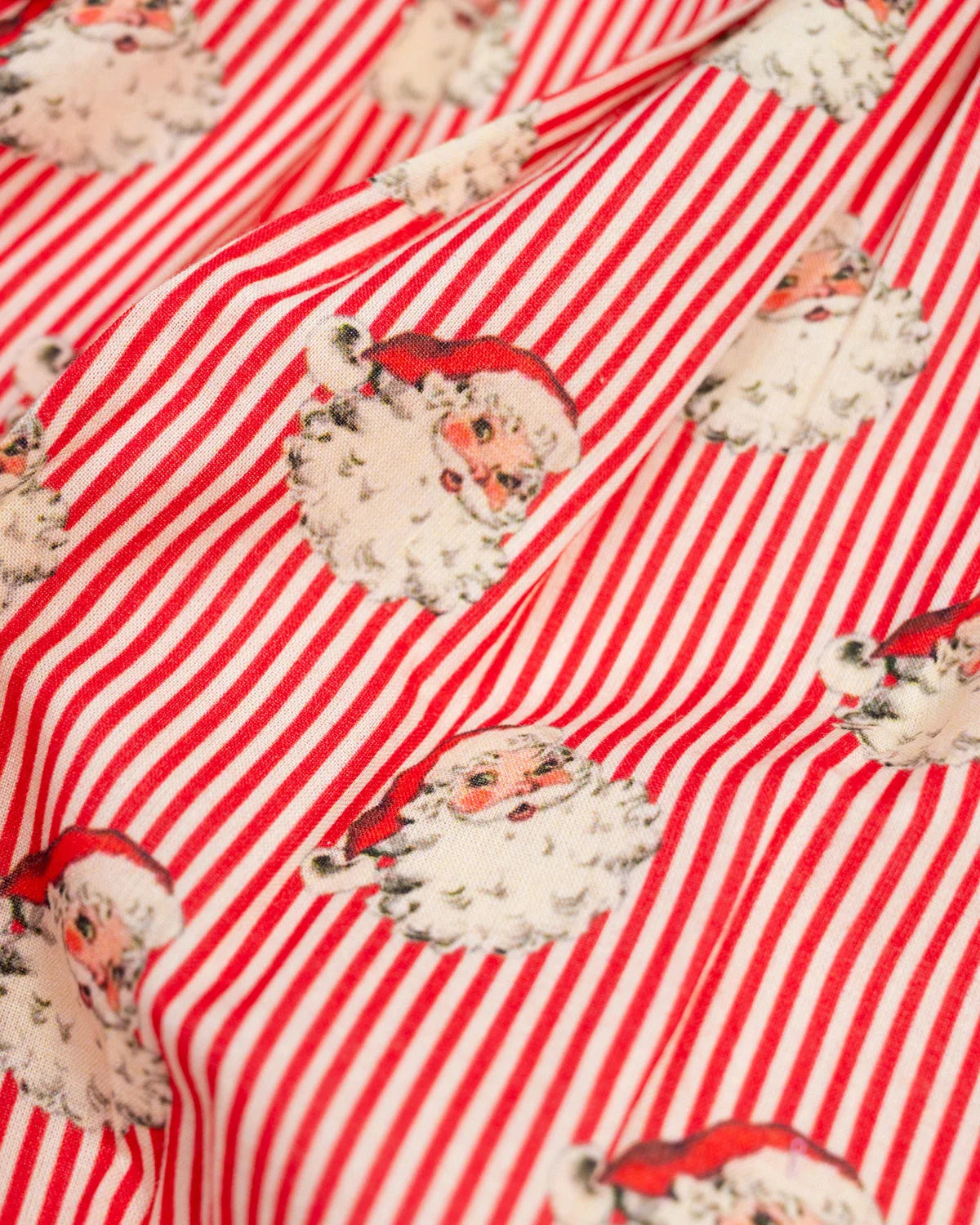 Smockingbird Red Striped Vintage Santa Christmas Pajama Set for Kids