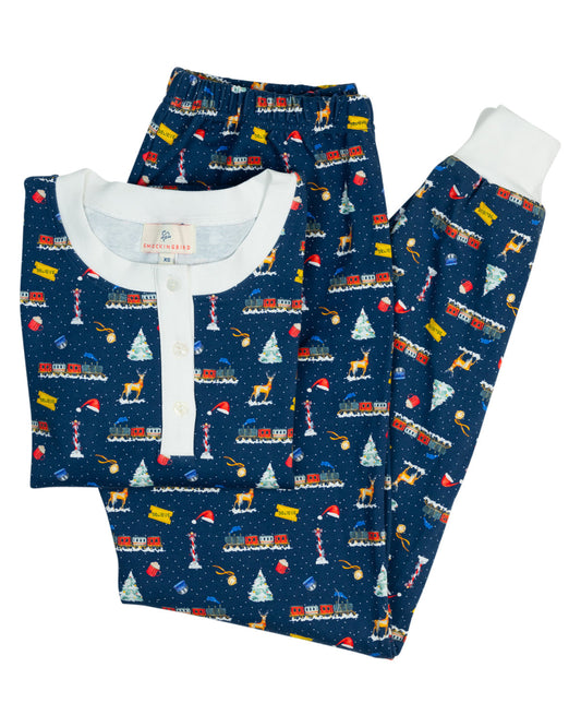 Polar Express Knit Adult Pajama Set- FINAL SALE