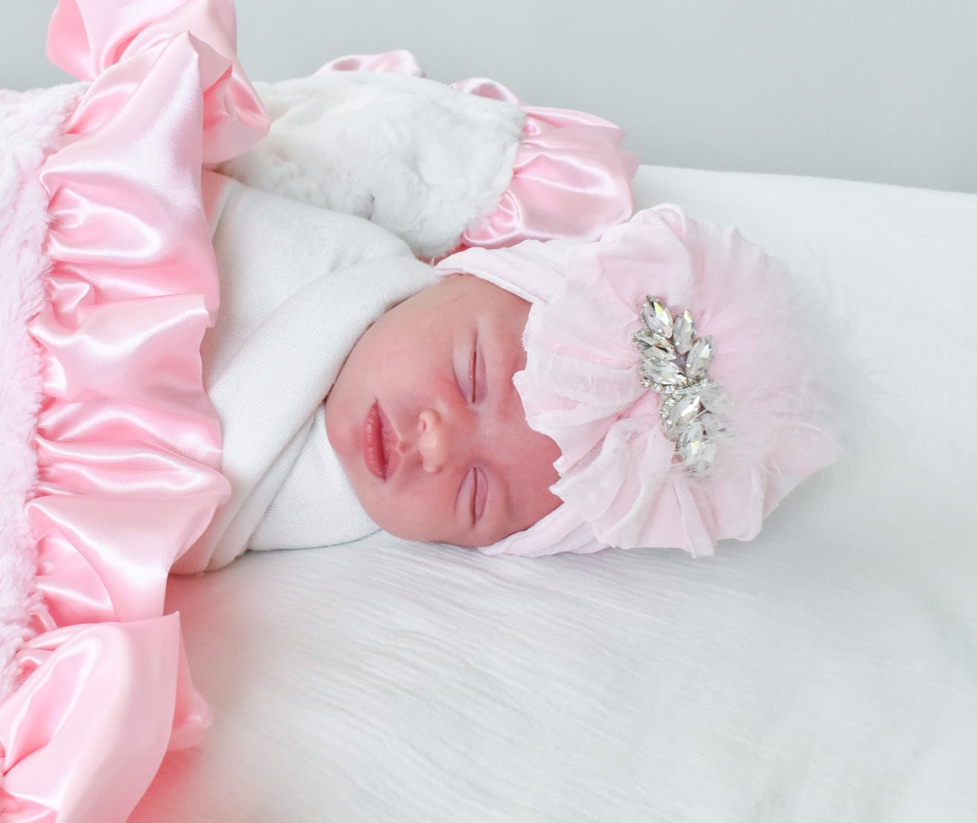 Fancy Feather Ruffled Headband