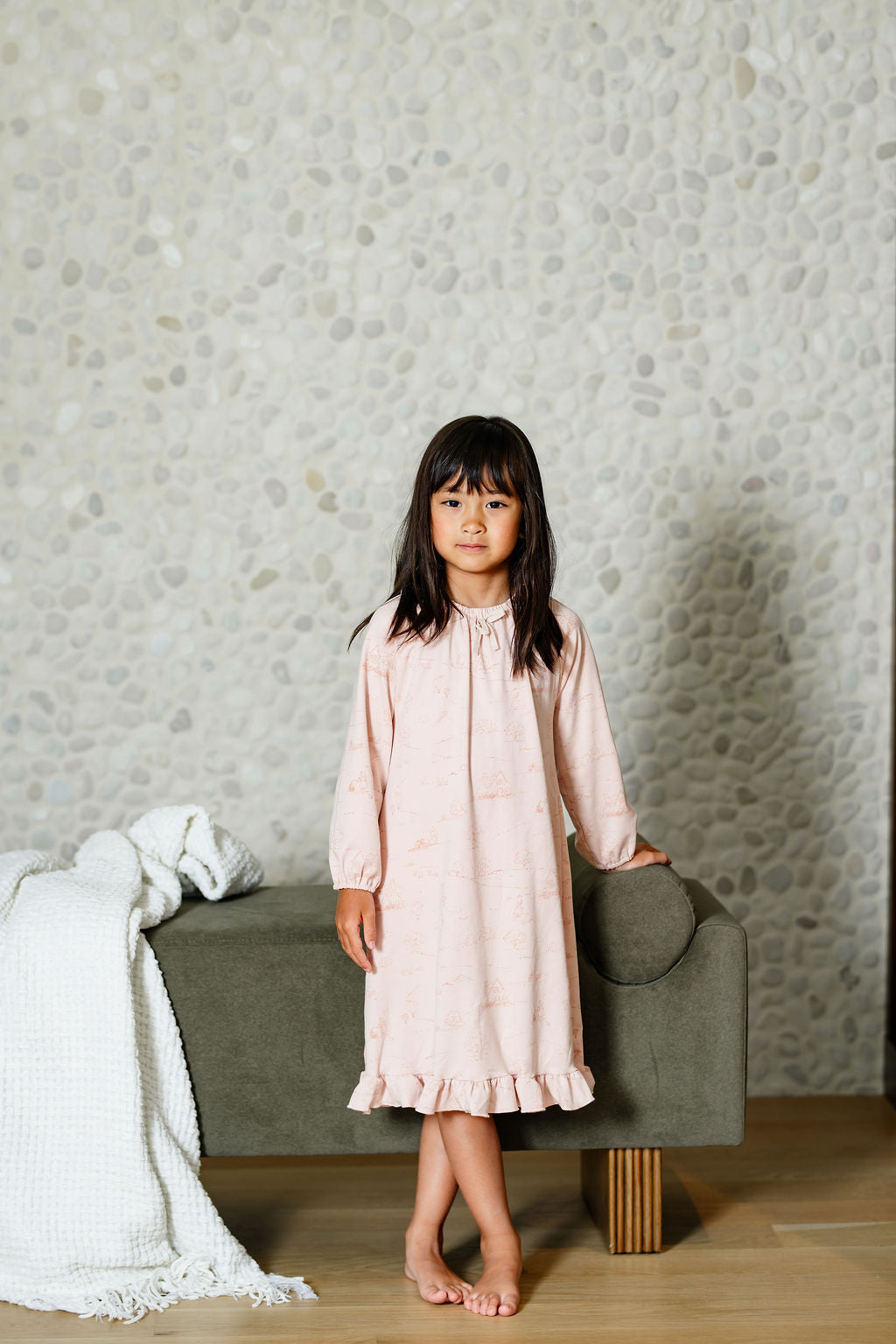 Toile Lounge Dress-Pink