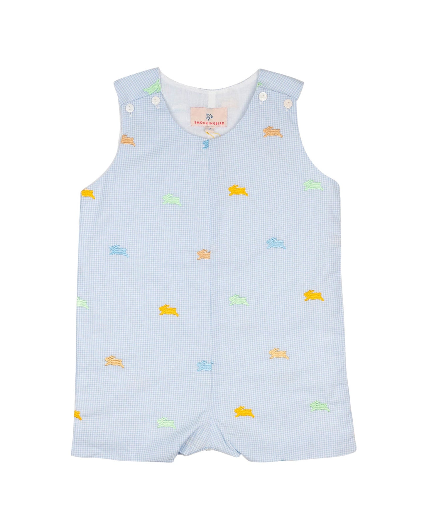 Colorful Bunnies Embroidered Shortall