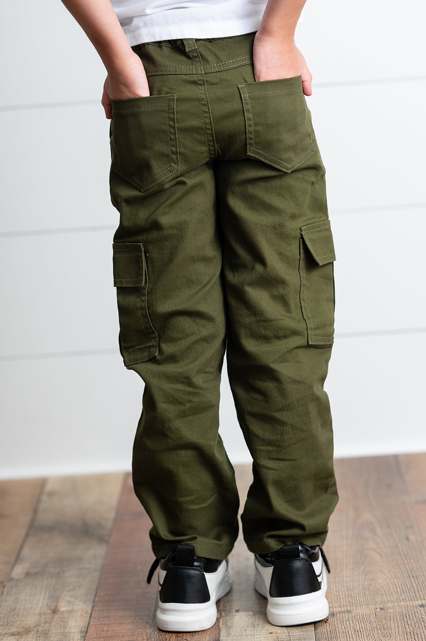 Olive Green Cargo Denim Pants