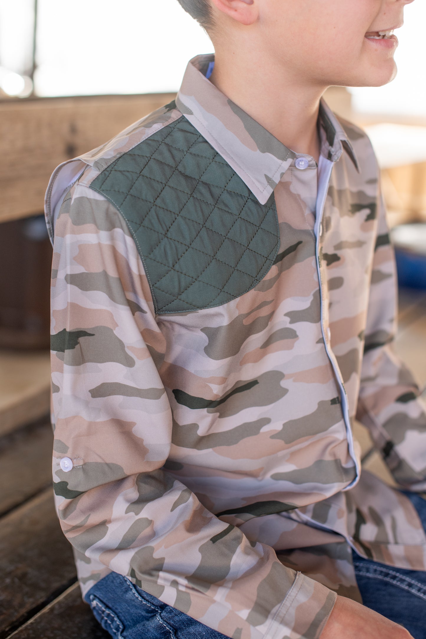 Classic Camo Long Sleeve Shirt – Ranch Collection | Boys Performance Button-Up