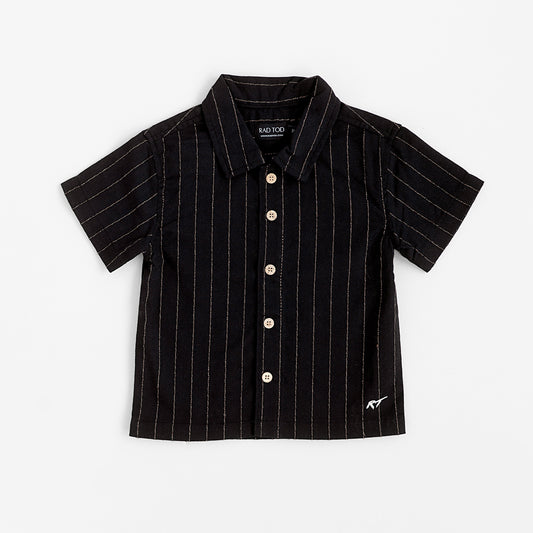 COASTAL BUTTON UP - BLACK