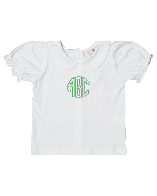 White Knit Girls Short Sleeve Shirt