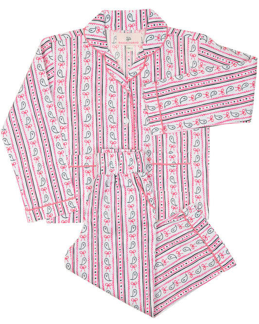 Ghost Stripe with Silver Lurex Pajama Set