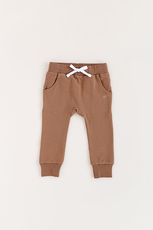 ORGANIC COTTON JOGGERS - ALMOND