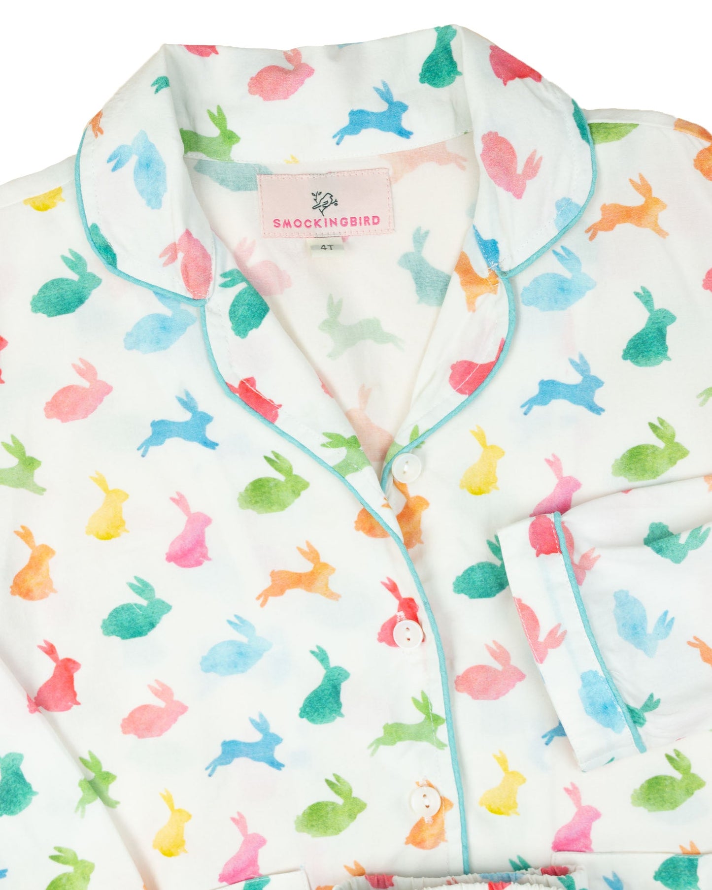 Colorful Bunnies Button Down Pajamas-FINAL SALE