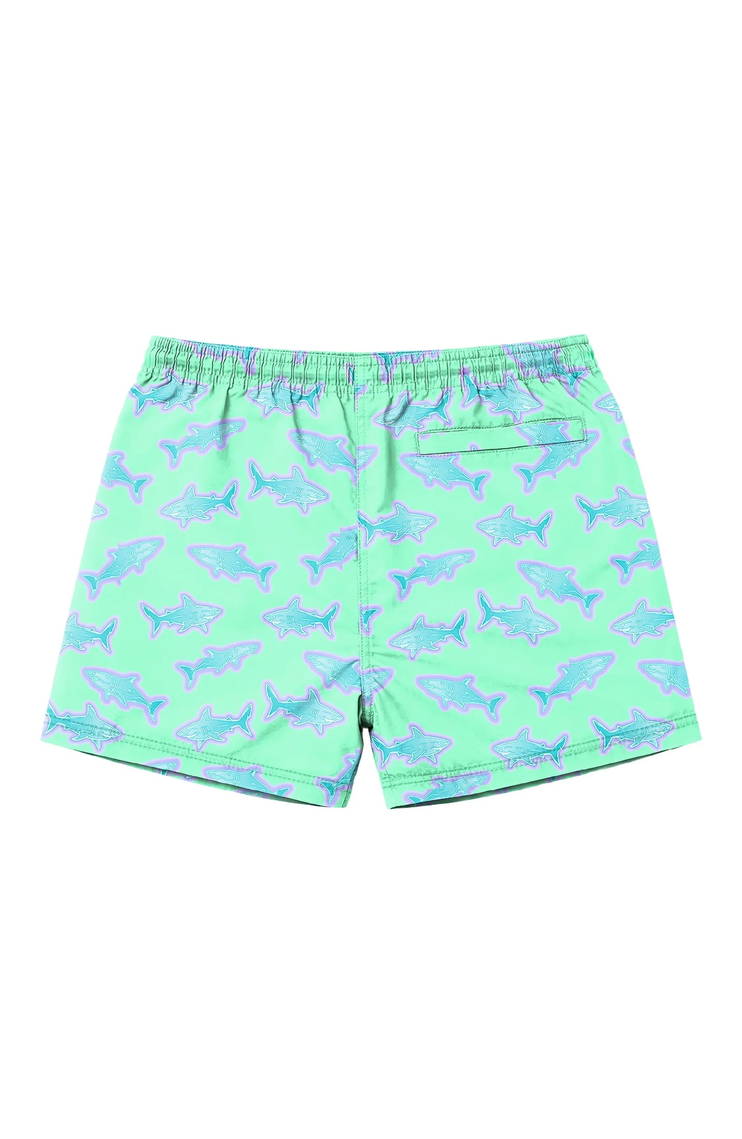 Boys Neon Shark Print Board Shorts with UPF 50+ | Louisiana Kids Swim Trunks