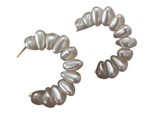 Dainty Pearl Hoop Earrings