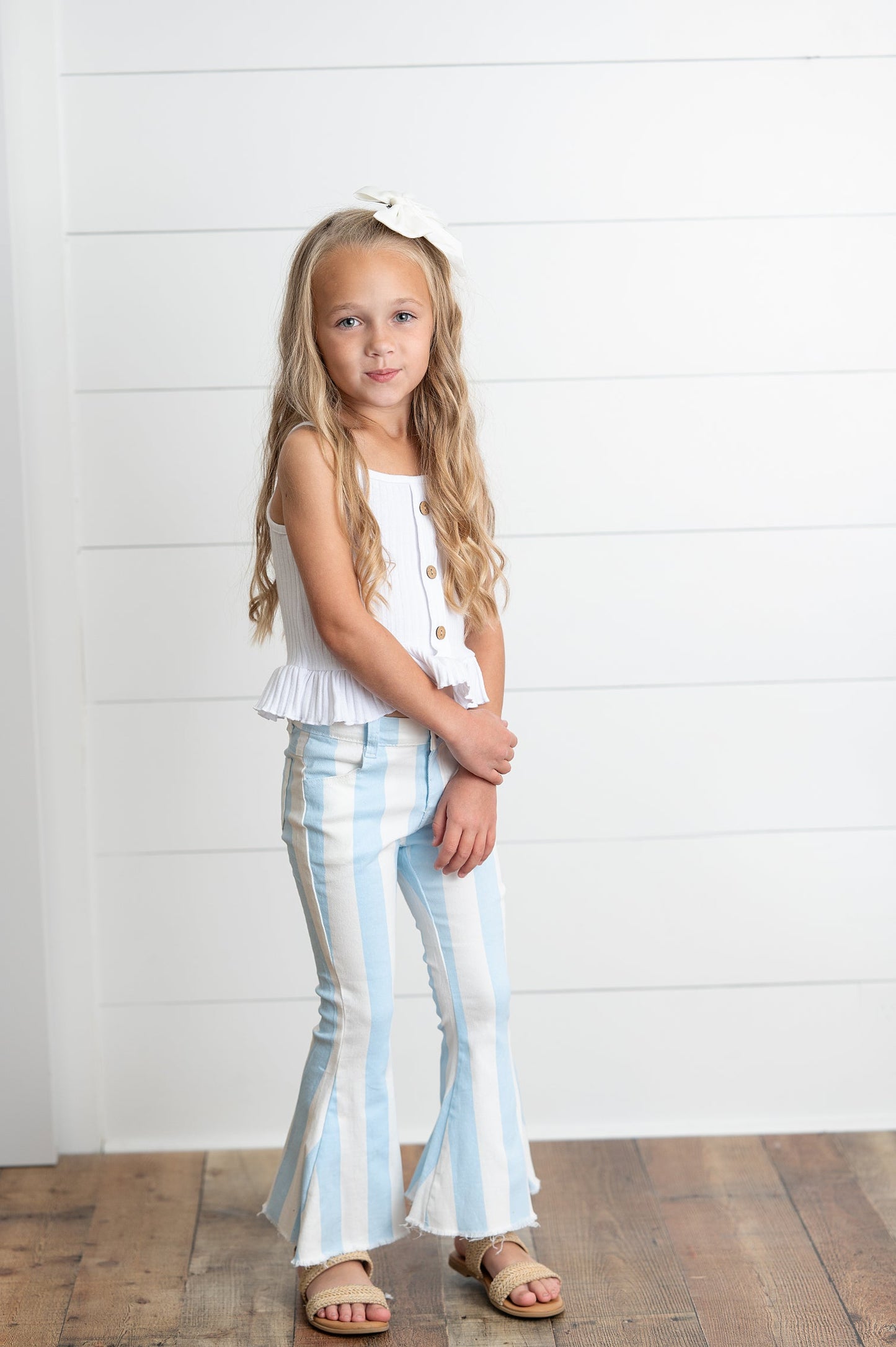 Light Blue Stripe Denim Pants
