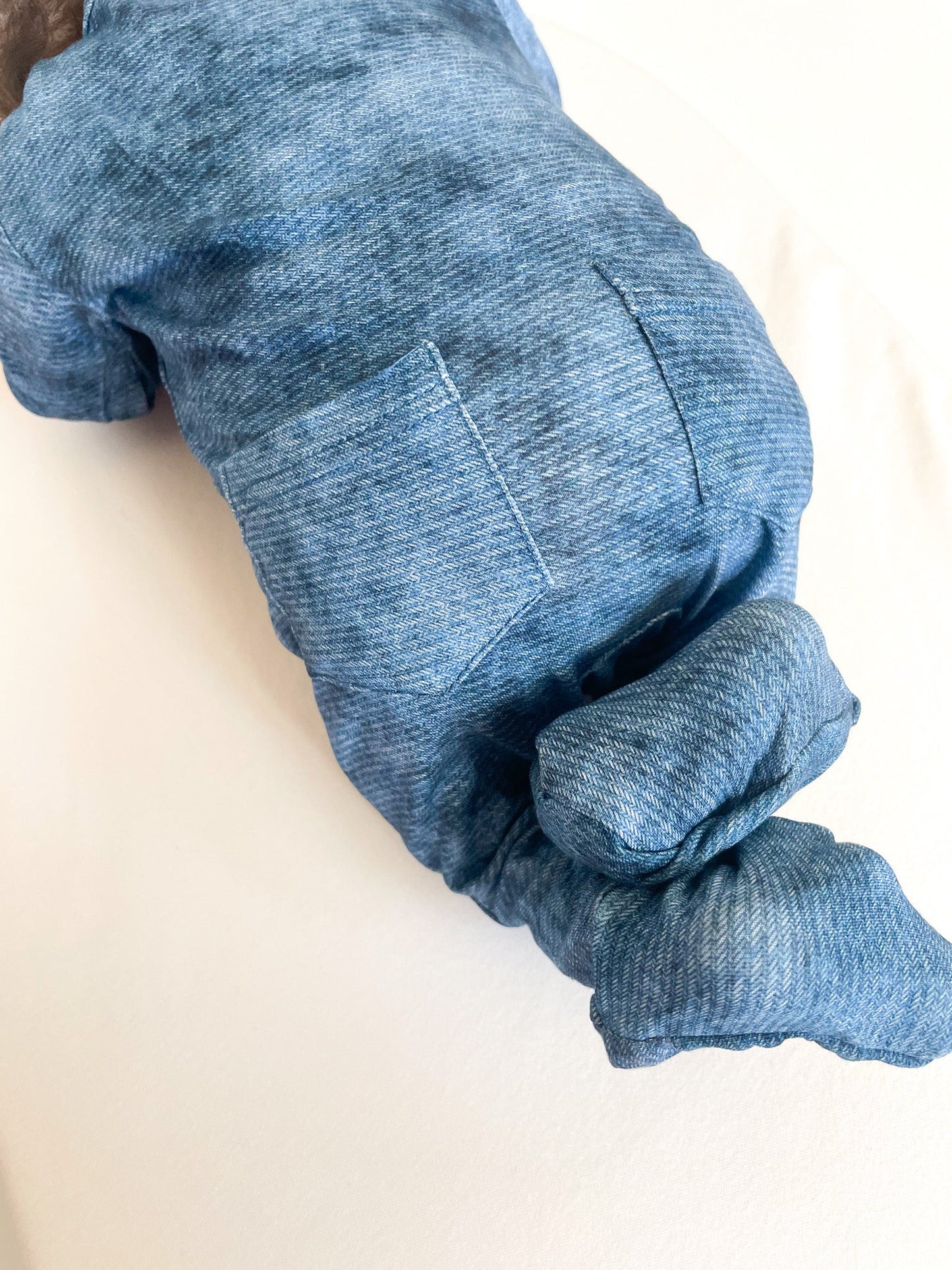 Denim Print Zip Footie