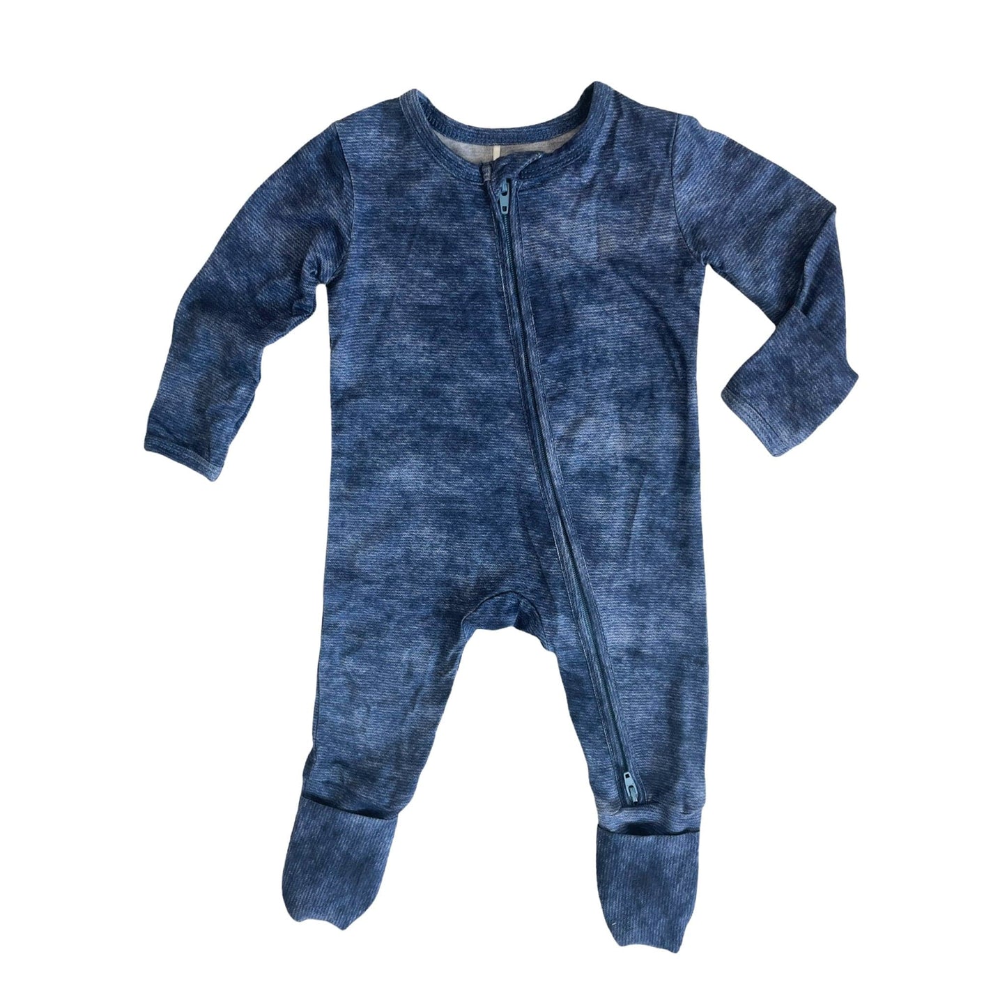 Denim Print Zip Footie