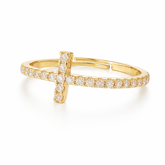 Pave Cross Ring