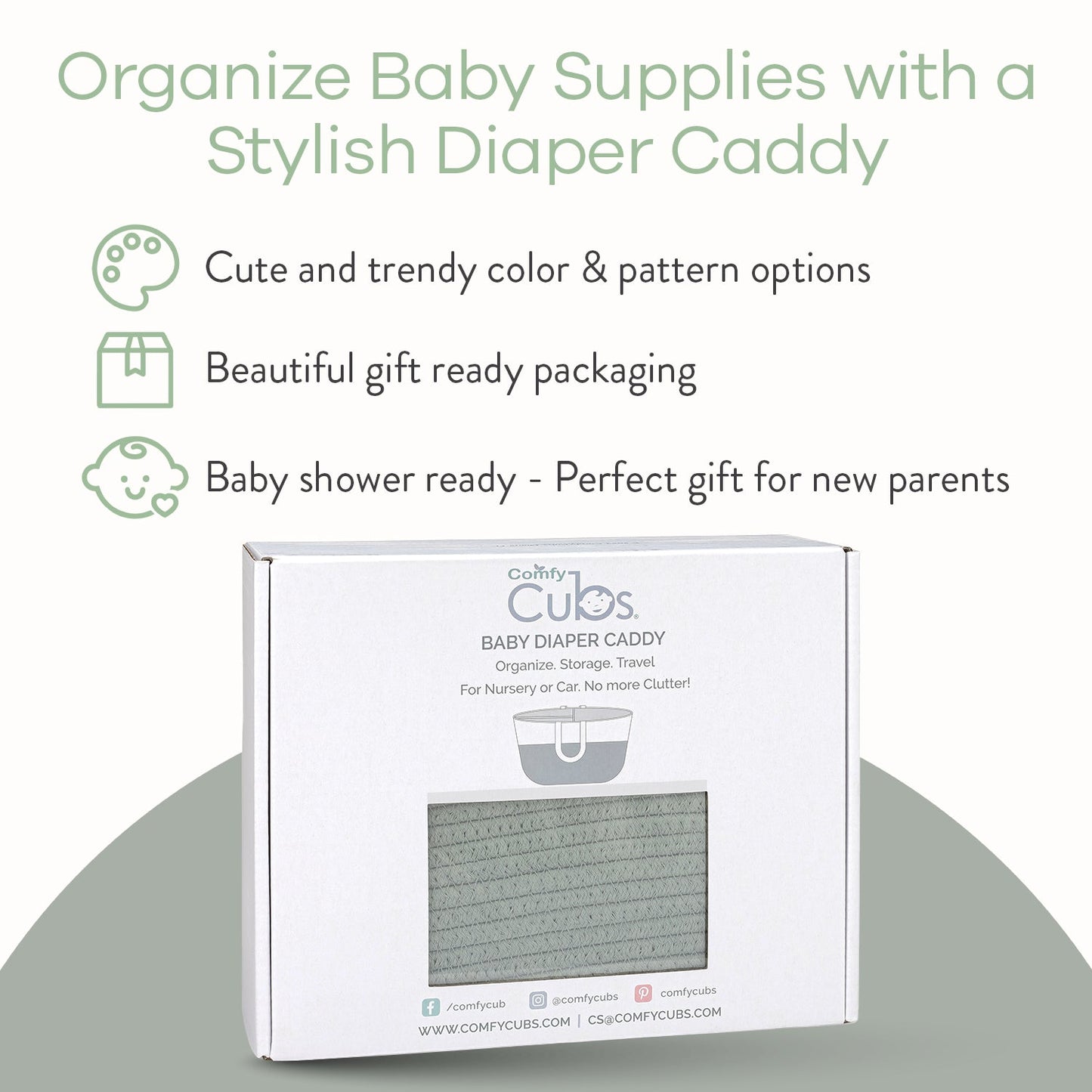 Rope Diaper Caddy in Sage