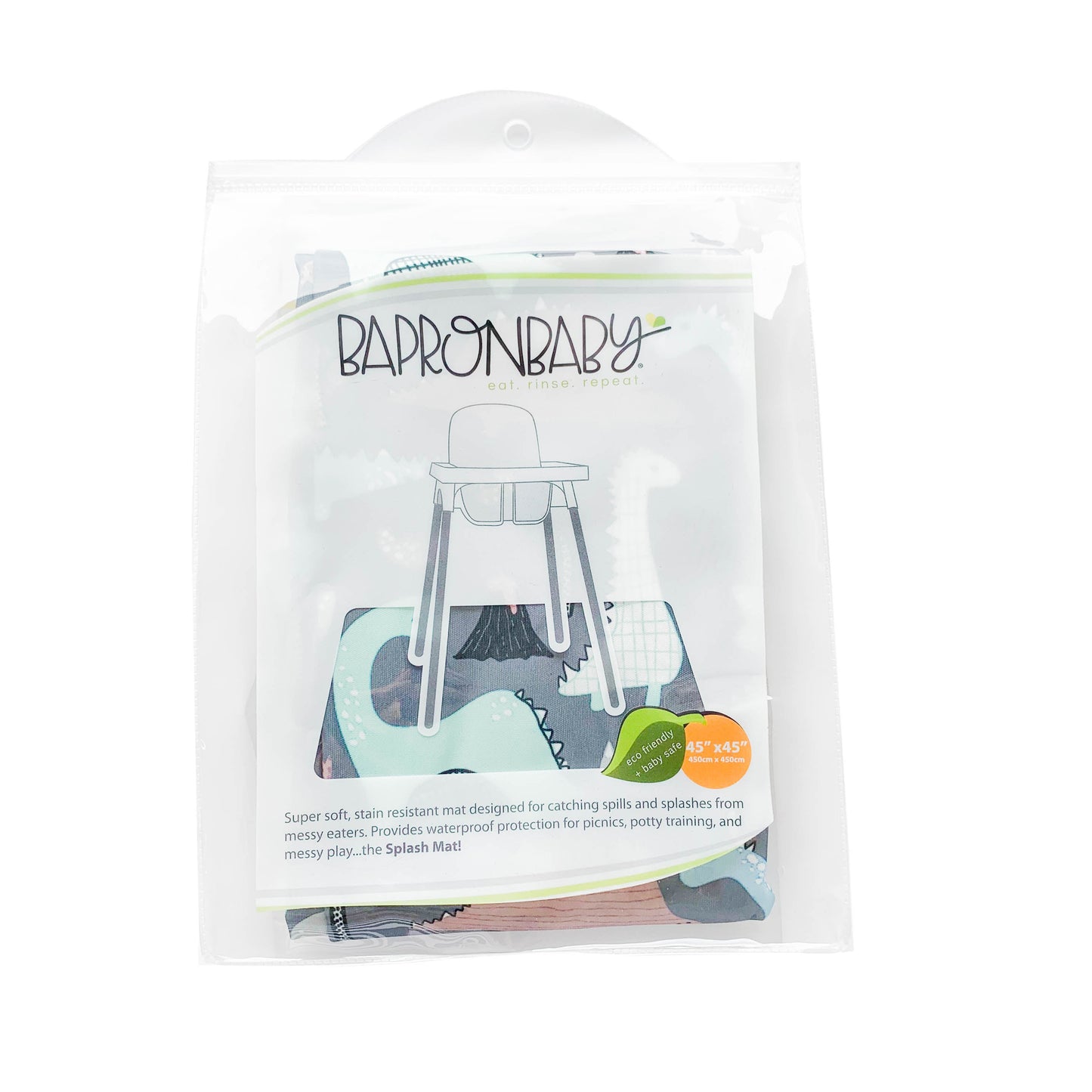 Dinosaur Drawing Splash Mat - A Waterproof Catch-All for Highchair Spills and More! SALE