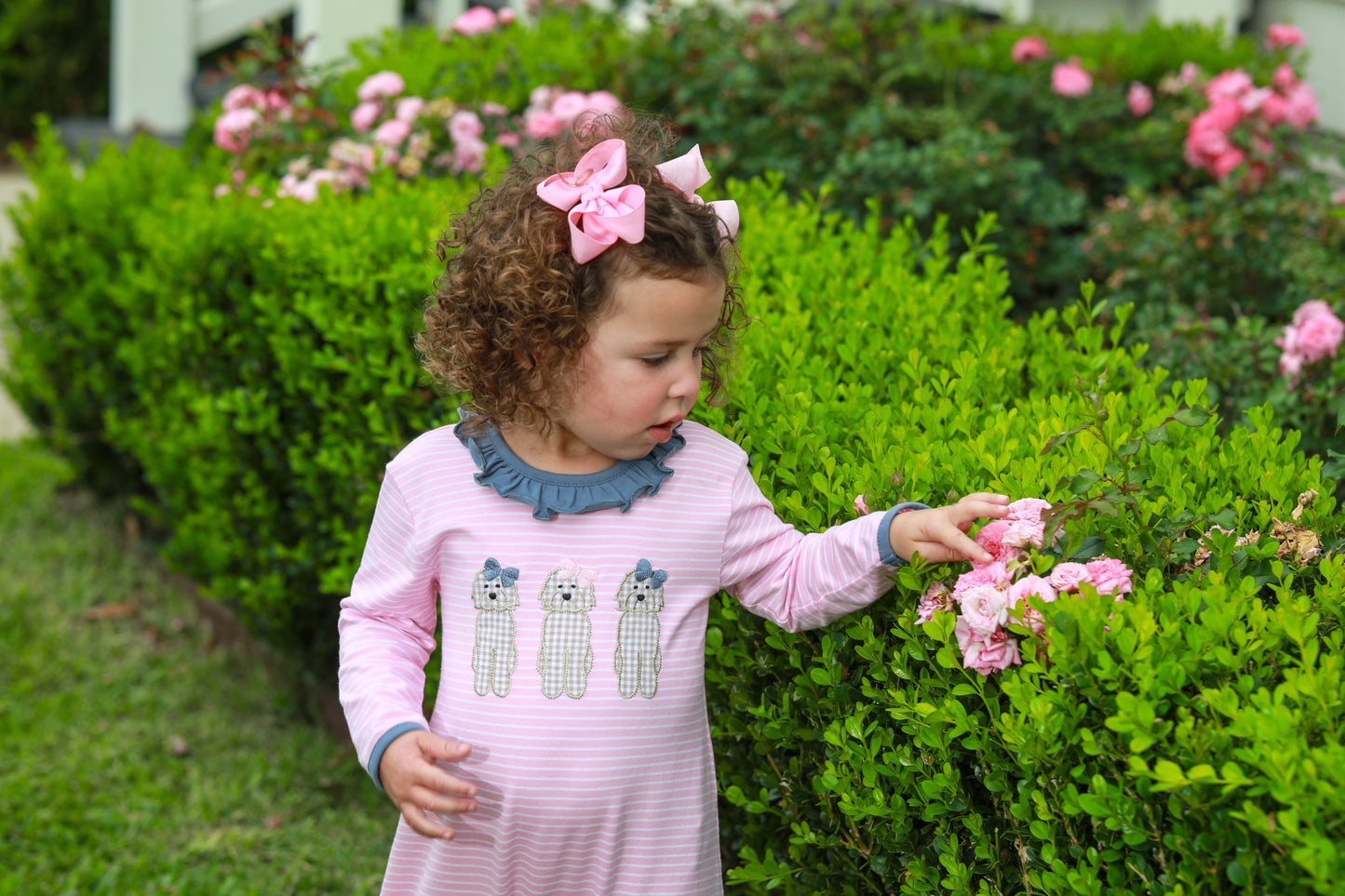 Puppy Dog Applique Baby Girl Ruffle Romper