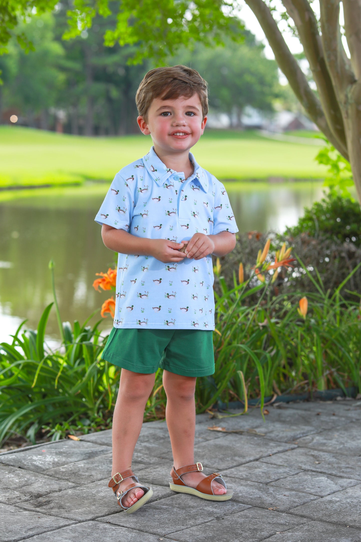 Boys Ducks in a Row Polo Short Set