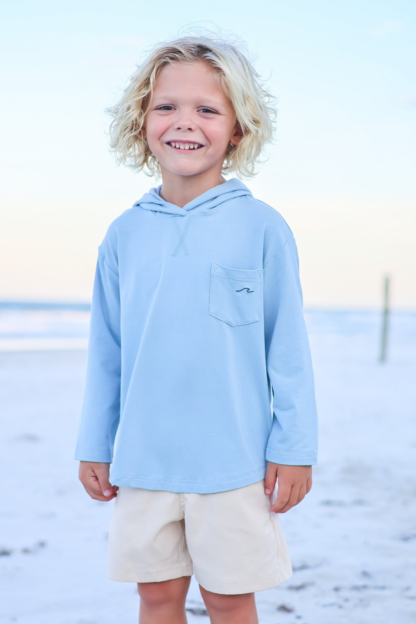 Kid's Breezy Bamboo Hoodie Sky Blue