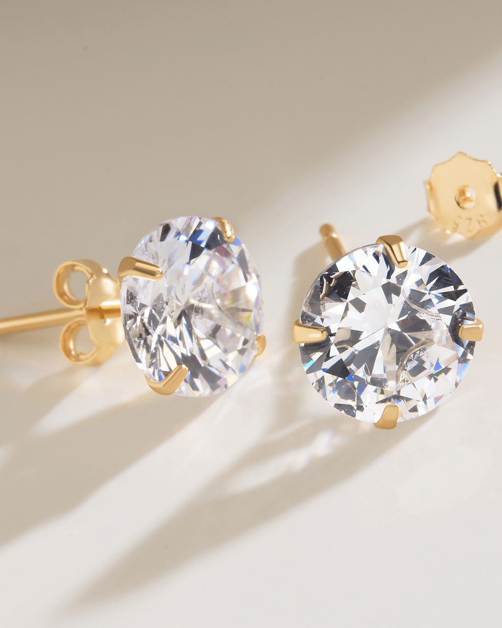 Sterling Silver 6mm CZ Stud Earrings