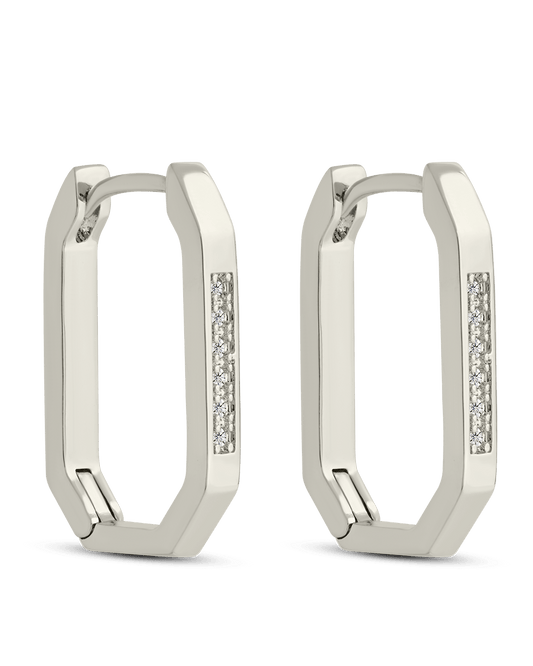 Aria Geometric CZ Micro Hoop Earrings