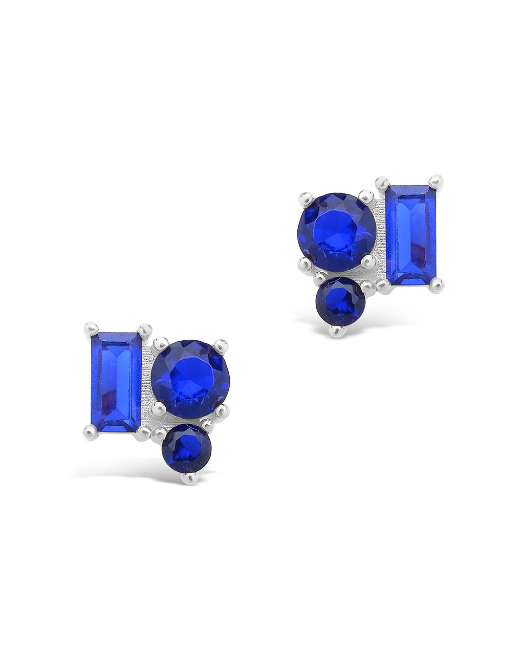 Sterling Silver CZ Cluster Studs