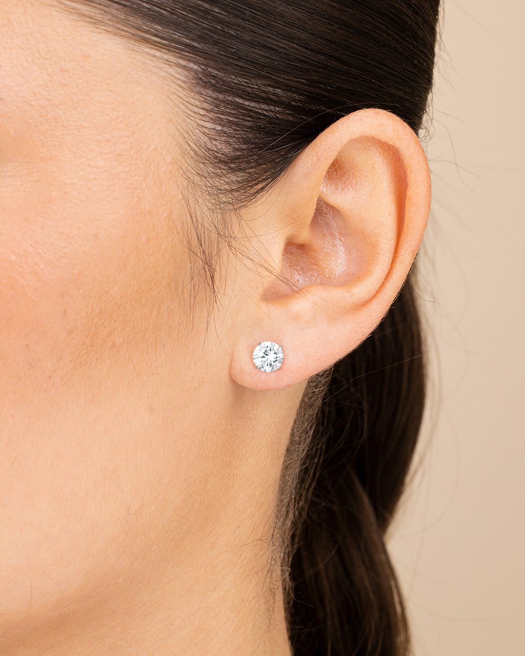 Sterling Silver 6mm CZ Stud Earrings
