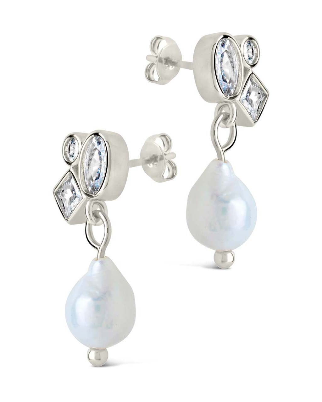 Penny CZ & Pearl Cluster Studs