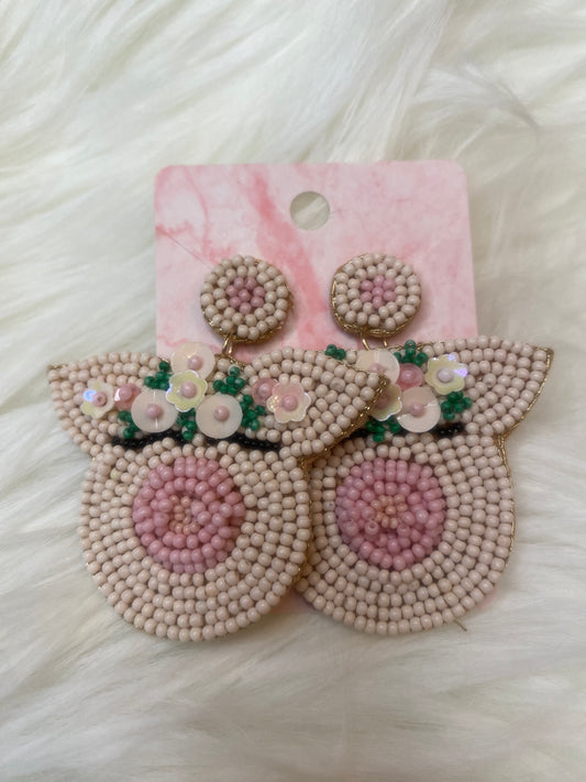 Floral Pig Earrings