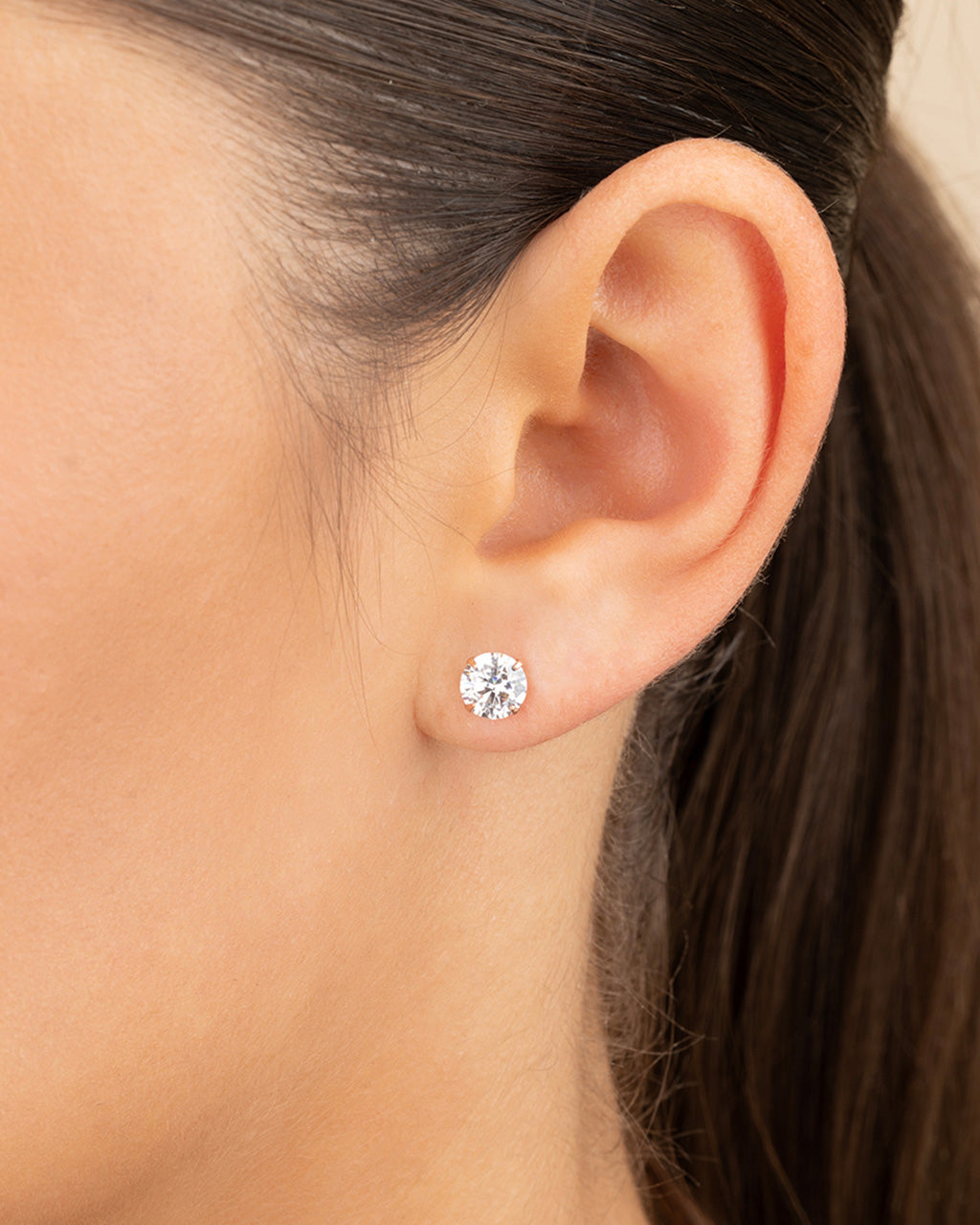 Sterling Silver 6mm CZ Stud Earrings