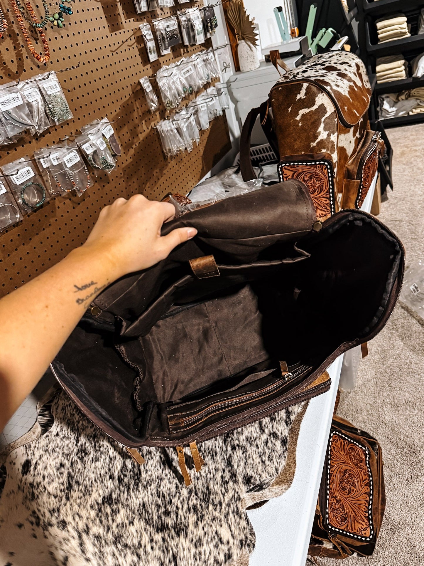 Evangeline Cowhide Backpack #59