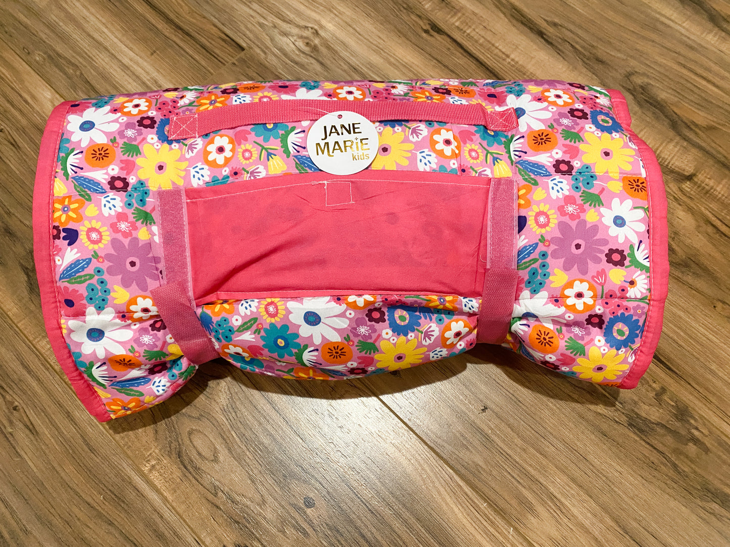 Jane Marie Pink Floral Kids Roll-Up Nap Mat with Blanket & Pillow | Toddler Daycare & Preschool Sleeping Mat | Kindergarten Nap Mat | Bossier City, LA