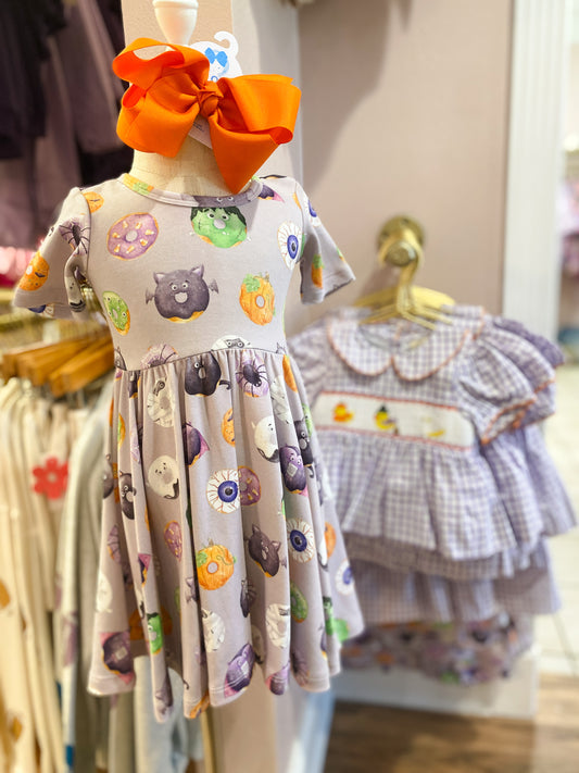 Spooky Sprinkles Cotton Twirl Dress – Organic Girls Halloween Dress