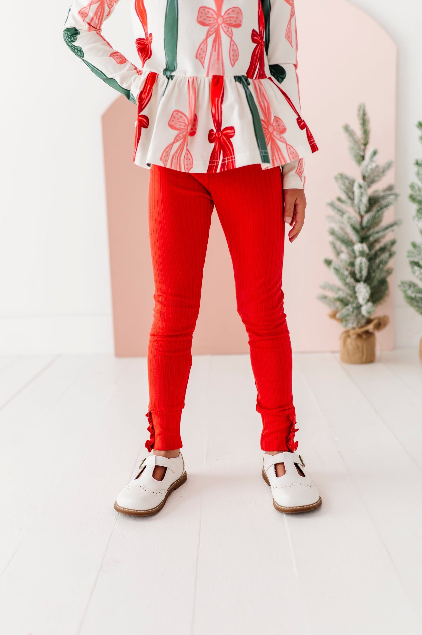 Holly Red | Ribbed SLIM LEGGINGS