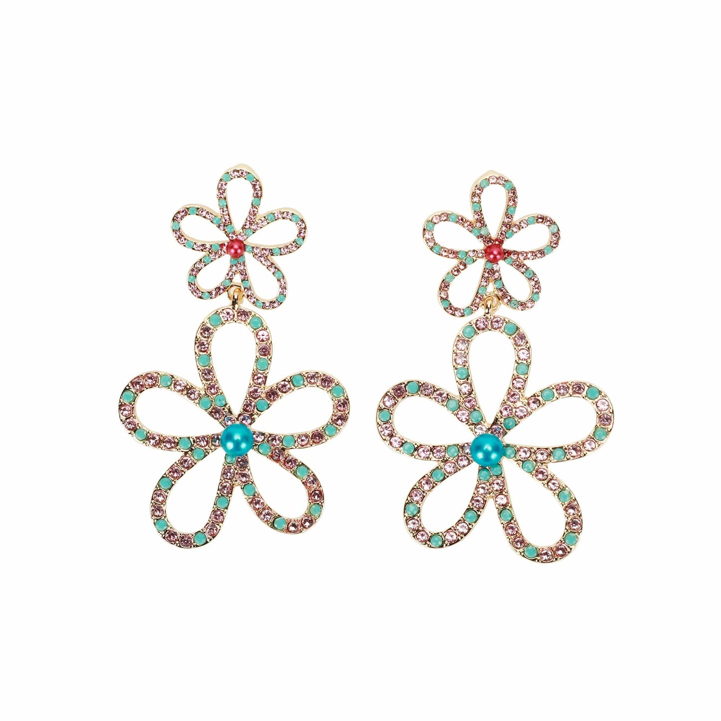 Flower Power Rhinestone Earrings