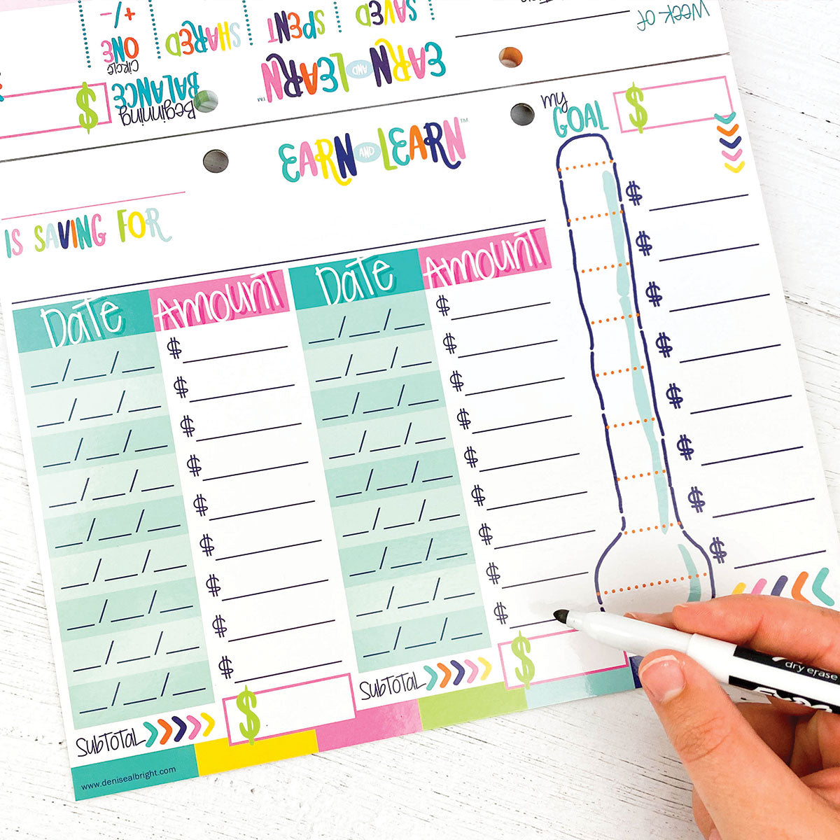 Earn & Learn® Kids Money Management Chore Chart Pad + BONUS App Membership | Dry Erase Savings Tracker for School Age Kids