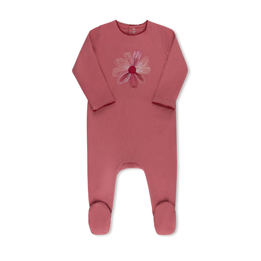 Embroidered Flower/Star Footie