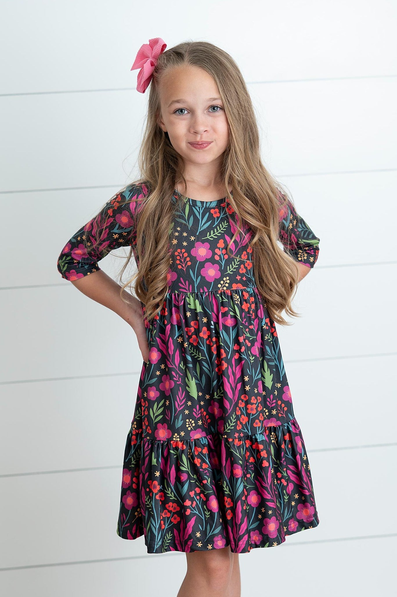 Emma Dark Floral Dress