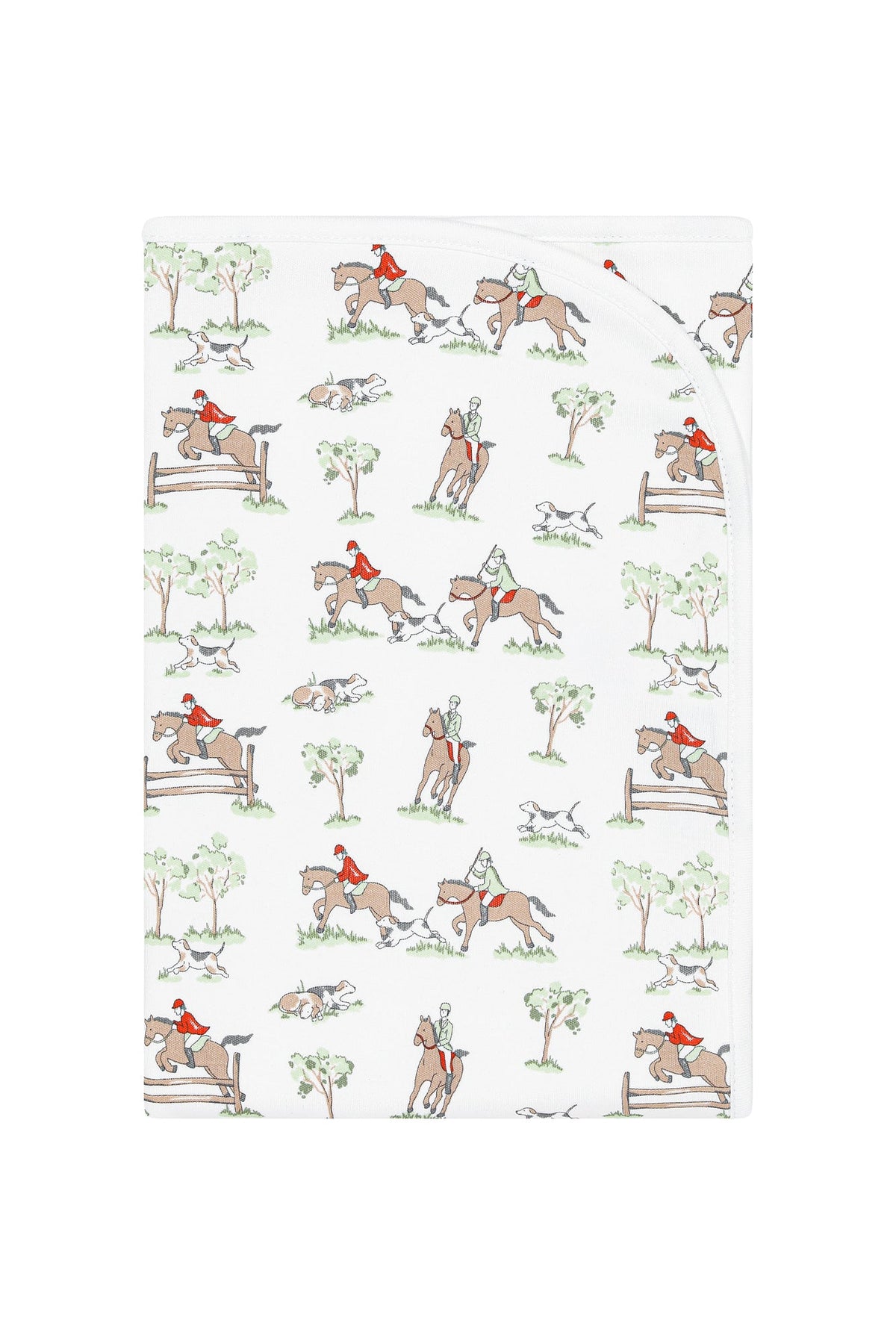 Equestrian Chase Receiving Blanket