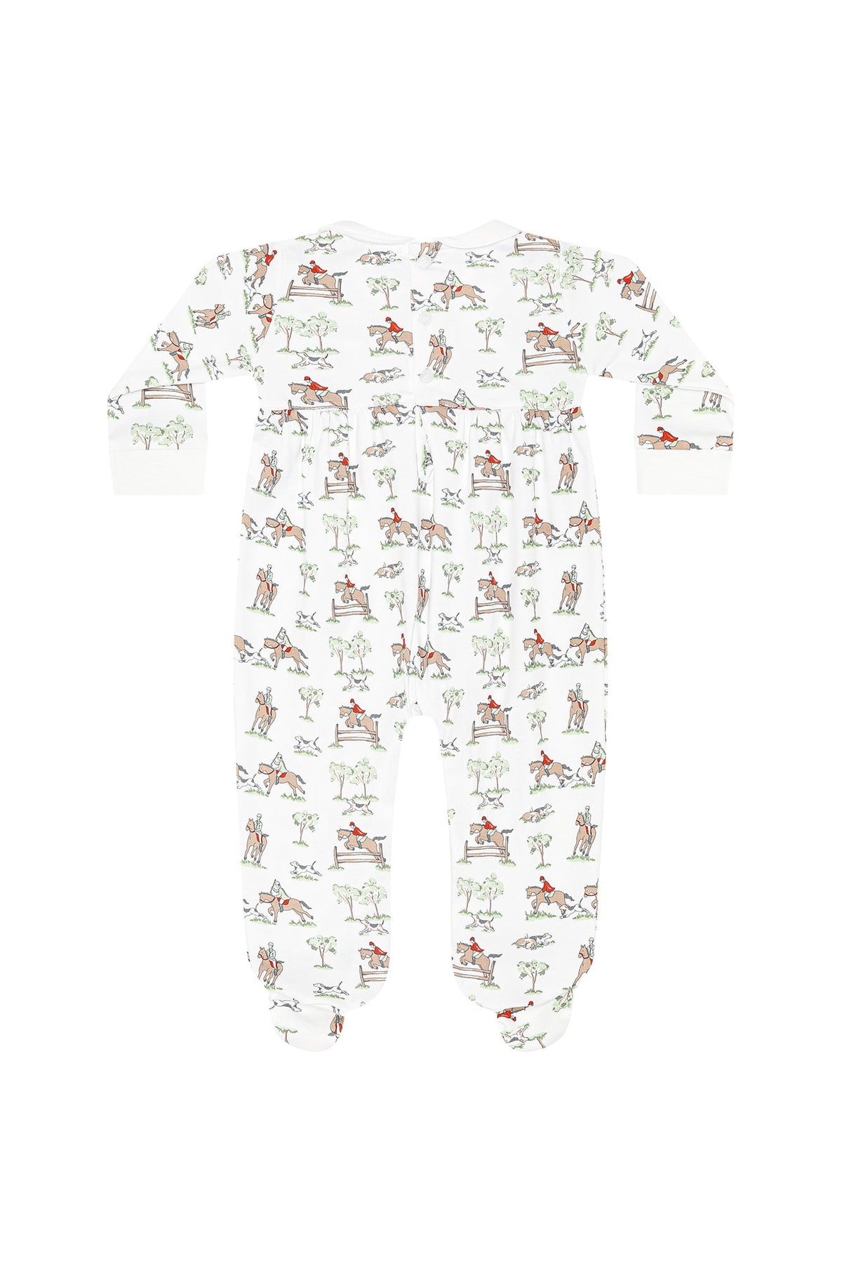 Equestrian Chase Smocked Footie