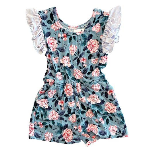 Evelyn Floral Bamboo Short Leggy Romper