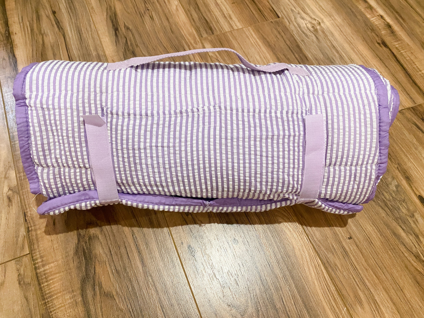 Jane Marie Purple Seersucker Kids Roll-Up Nap Mat with Blanket & Pillow | Toddler Daycare & Preschool Sleeping Mat | Kindergarten Nap Mat | Bossier City, LA