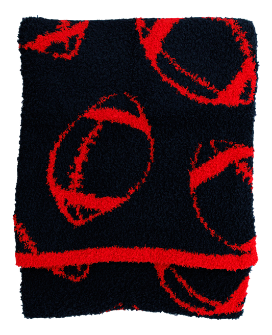Football Blanket- RED/BLACK -TODDLER