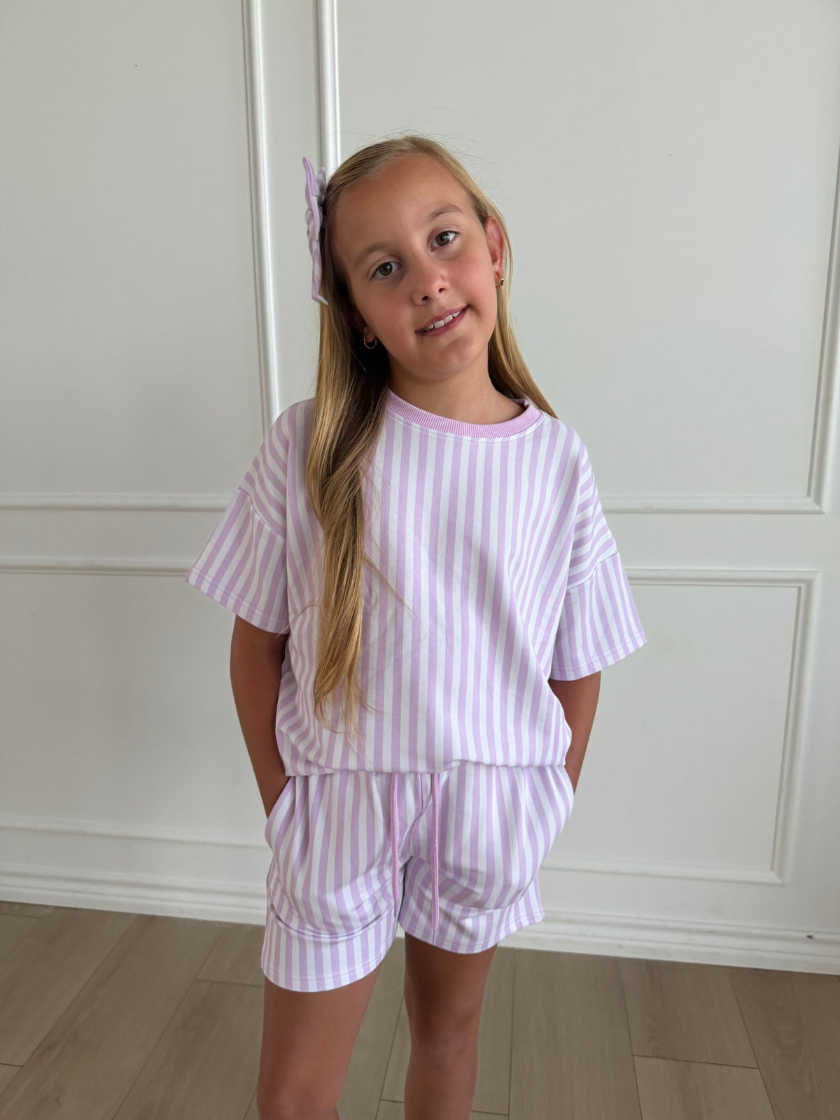 Purple Stripe Terry Set