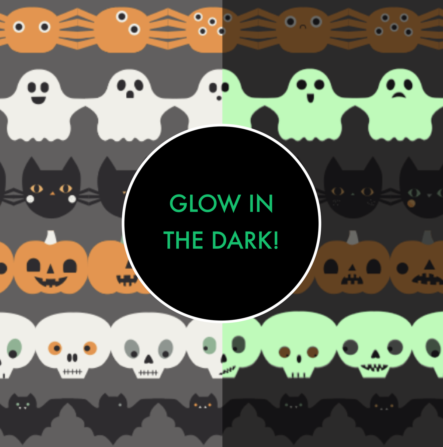 Halloween Paper Garland - Glow in the Dark - Long Sleeve Loungewear Set