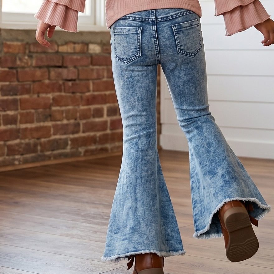 Faded Flare Denim Jean Pant